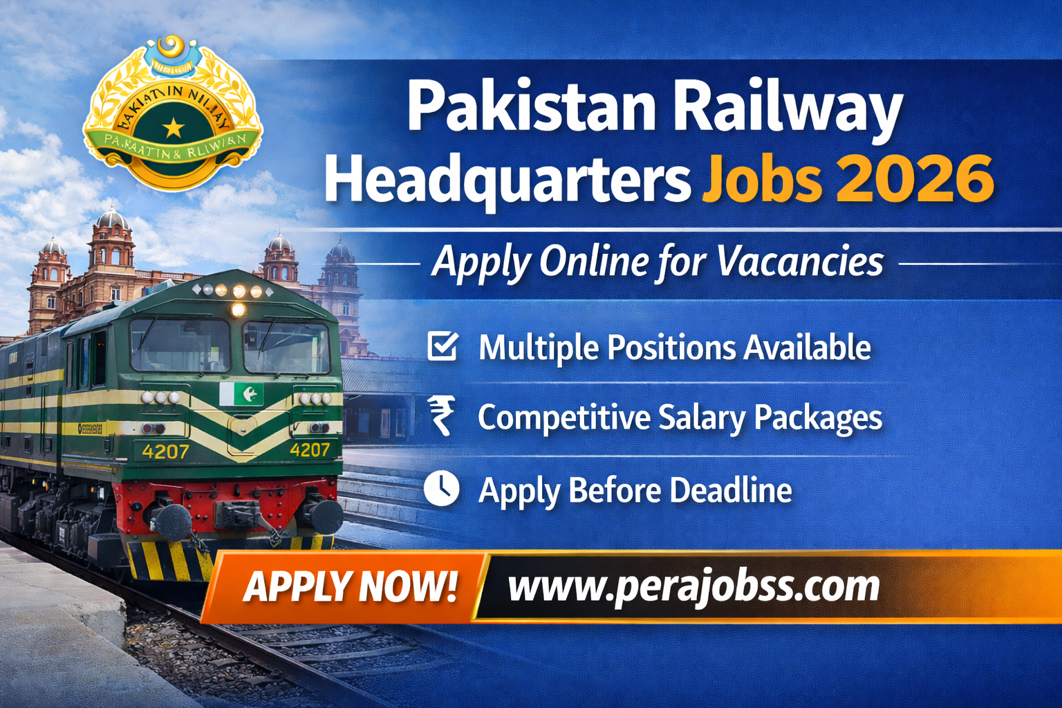Pakistan Railway Headquarters Jobs 2026 – Apply Online | Male/Female