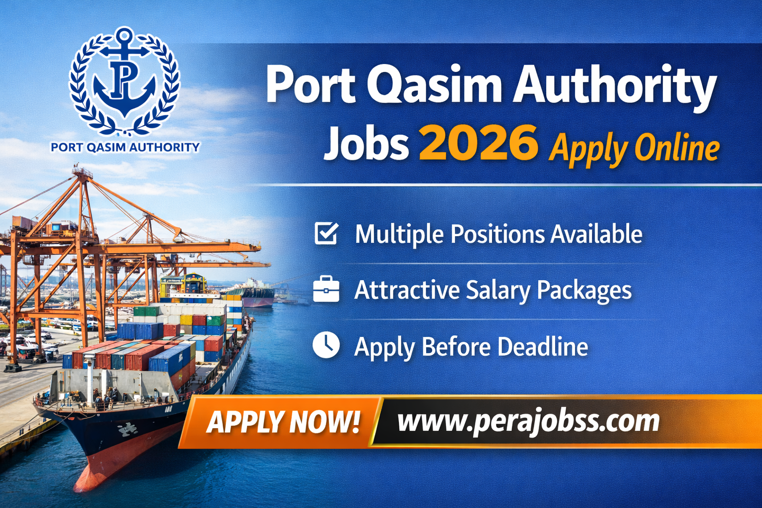 Port Qasim Authority Jobs 2026 Apply Online